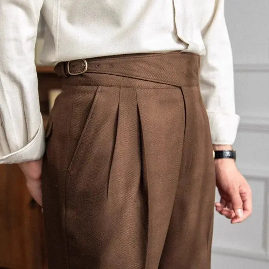 2023 Autumn/winter New Italian Style High-waisted Straight-leg Long Pants Casual Versatile Trousers For British Men Hussaynce