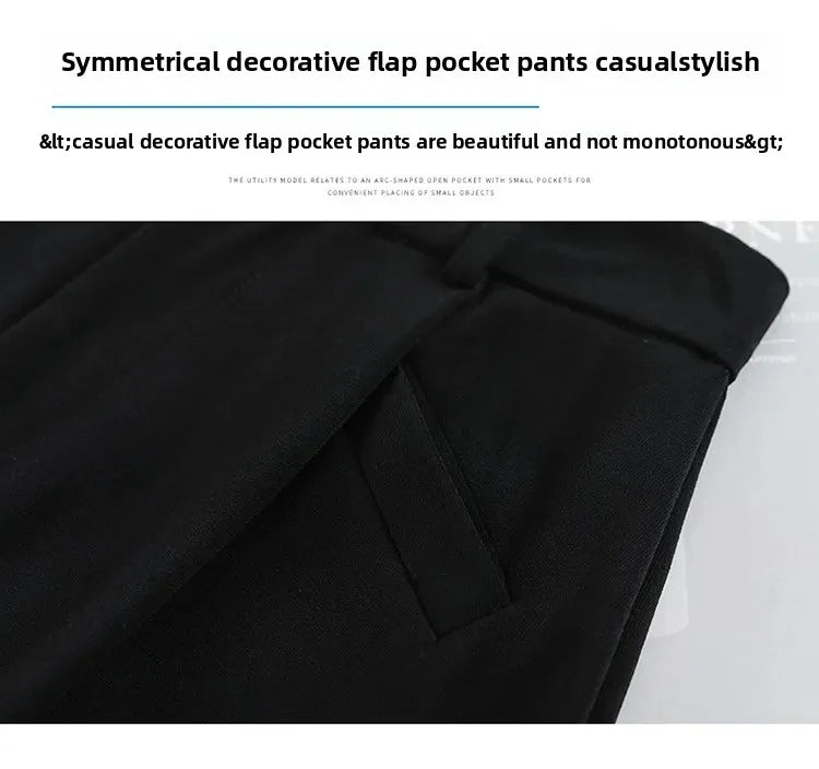High Waist Wide Leg Straight Casual Pants Spring New Style Women's Suit Pants Floor Length Trousers Comfortable Fit Long Trouser Hussaynce