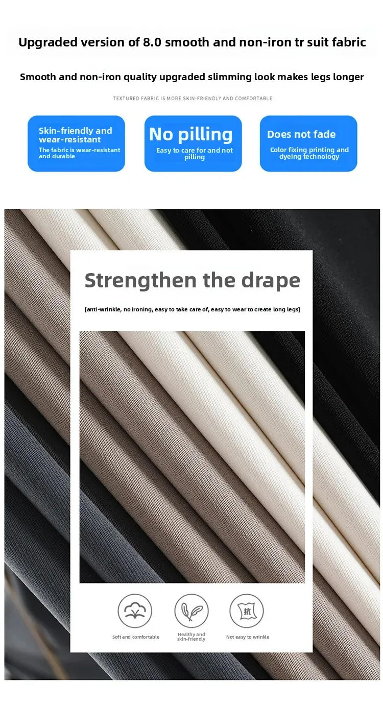 High Waist Wide Leg Straight Casual Pants Spring New Style Women's Suit Pants Floor Length Trousers Comfortable Fit Long Trouser Hussaynce