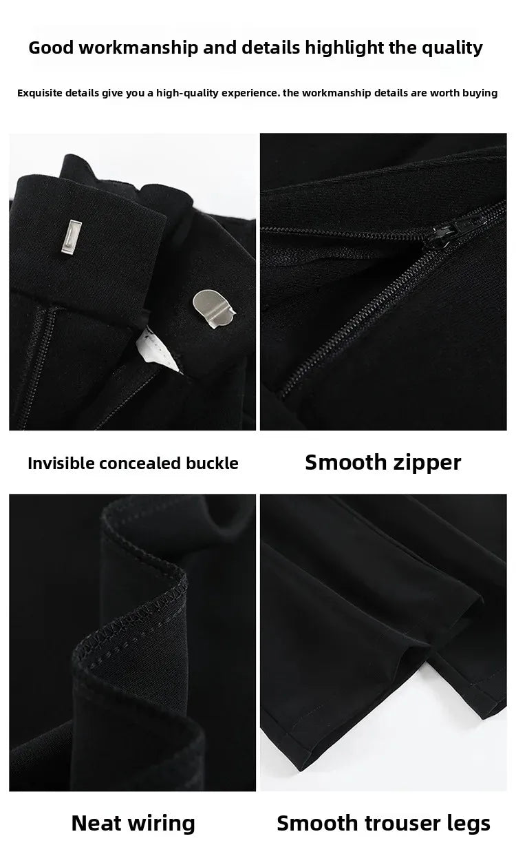 High Waist Wide Leg Straight Casual Pants Spring New Style Women's Suit Pants Floor Length Trousers Comfortable Fit Long Trouser Hussaynce