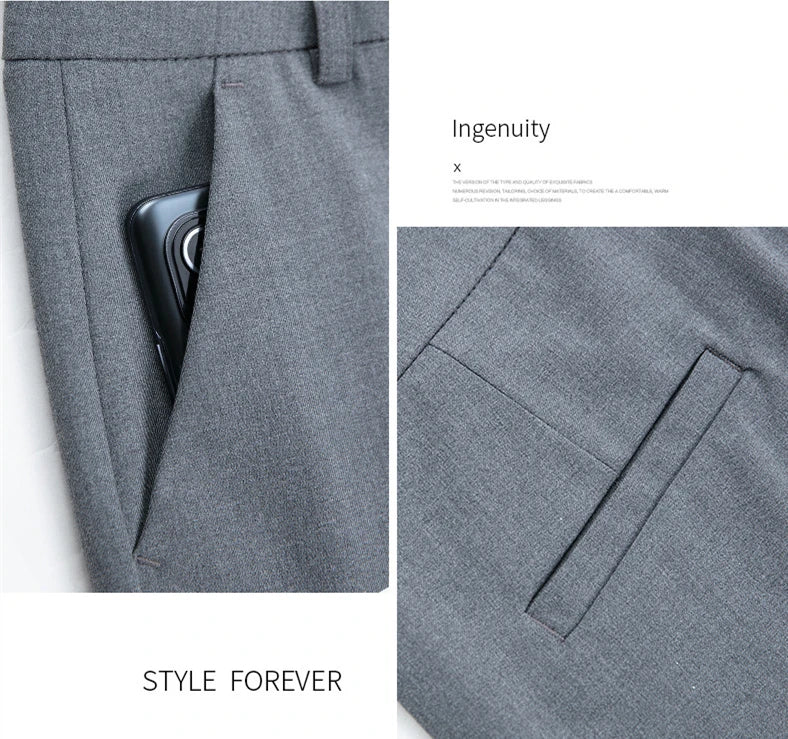 Fashion Women's Suit Pants Black Gray Khaki Pantalones Spring and Autumn Female Slim Trousers 26 27 28 29 30 31 32 33 Hussaynce