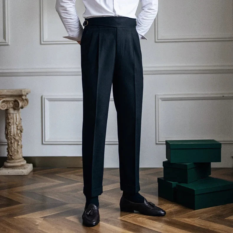 2023 Autumn/winter New Italian Style High-waisted Straight-leg Long Pants Casual Versatile Trousers For British Men Hussaynce