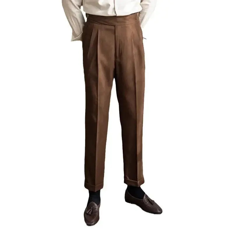 2023 Autumn/winter New Italian Style High-waisted Straight-leg Long Pants Casual Versatile Trousers For British Men Hussaynce