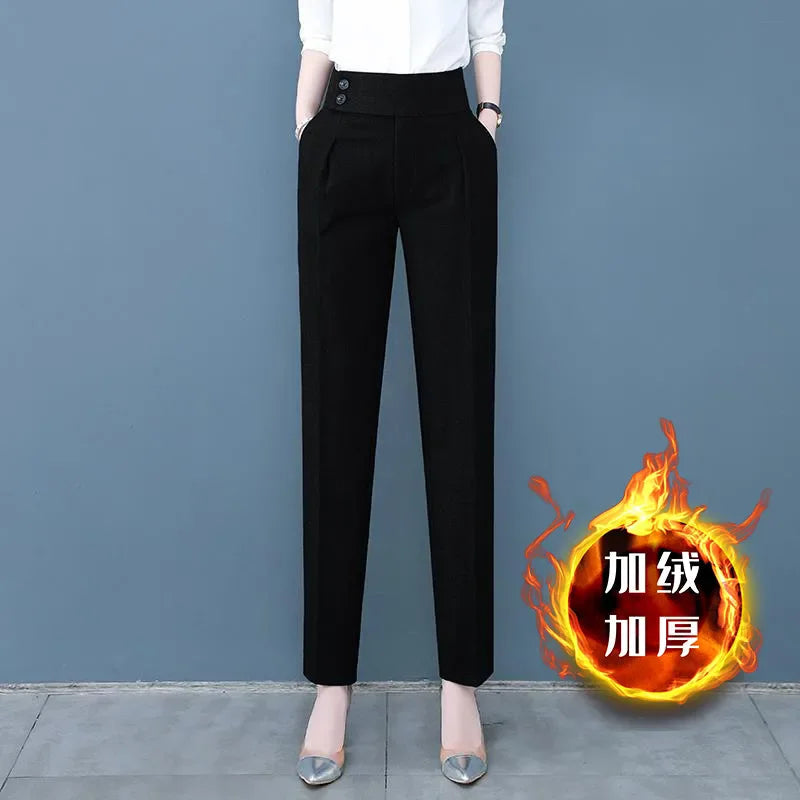 Fall Winter Thicken Loose Harem Pants Women Casual High Waist Plus Velvet Pantalones Snow Wear Warm Plush Ankle Length Calca New Hussaynce