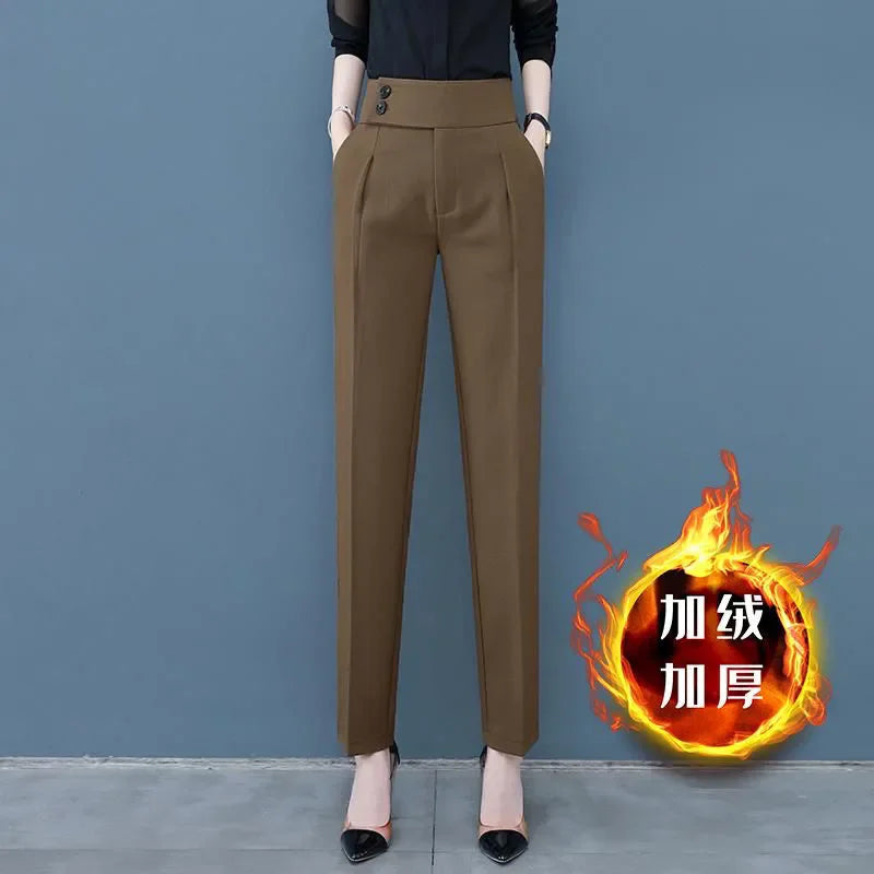 Fall Winter Thicken Loose Harem Pants Women Casual High Waist Plus Velvet Pantalones Snow Wear Warm Plush Ankle Length Calca New Hussaynce