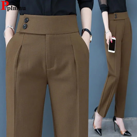 Fall Winter Thicken Loose Harem Pants Women Casual High Waist Plus Velvet Pantalones Snow Wear Warm Plush Ankle Length Calca New