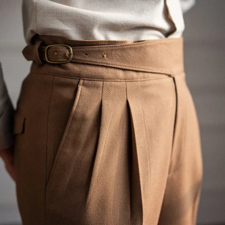 2023 Autumn/winter New Italian Style High-waisted Straight-leg Long Pants Casual Versatile Trousers For British Men Hussaynce