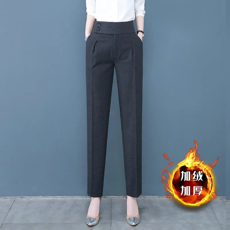 Fall Winter Thicken Loose Harem Pants Women Casual High Waist Plus Velvet Pantalones Snow Wear Warm Plush Ankle Length Calca New Hussaynce